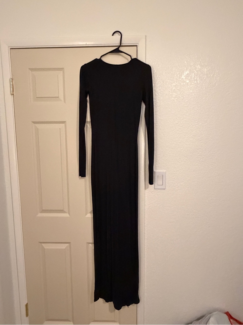 SKIMS Black Long Sleeve Maxi Bodycon Dress